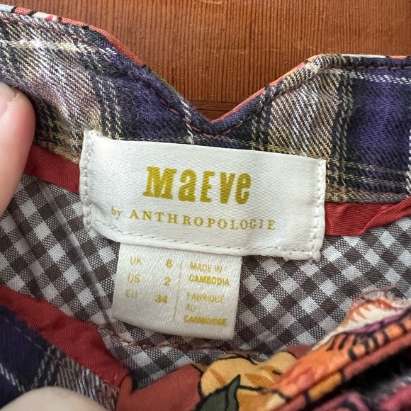 Maeve by Anthropologie Floral Crop Wide Leg Pants Size 2 Cottagecore Boho Retro - Picture 8 of 11